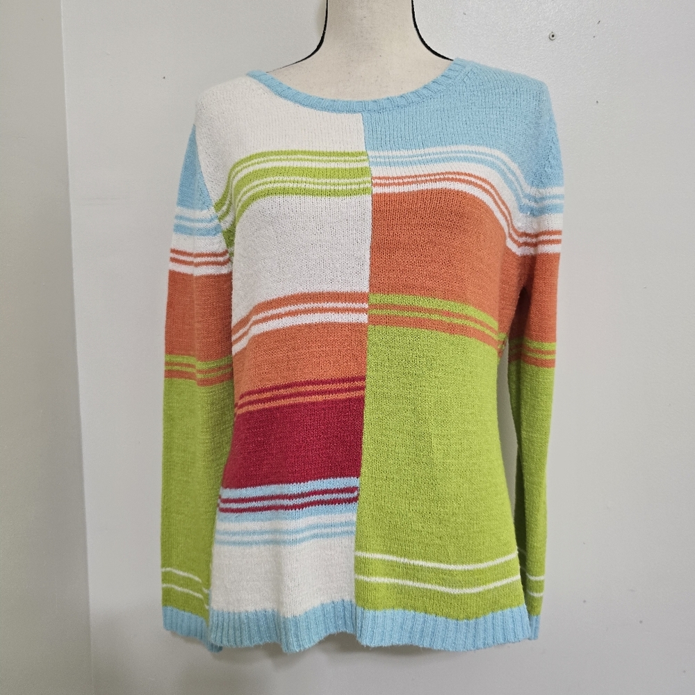 ISABELLA RODRIGUEZ size Large Soft Knit‎ Multicolor Striped Venezuelan Sweater